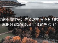 微密圈像排错：先查对象有没有偷换，再把时间写成起止（读前先标注）