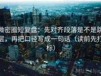 微密圈短复盘：先对齐段落是不是跳层，再把口径写成一句话（读前先打标）