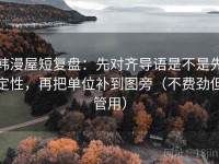 韩漫屋短复盘：先对齐导语是不是先定性，再把单位补到图旁（不费劲但管用）