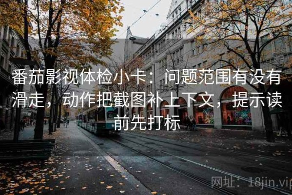 番茄影视体检小卡：问题范围有没有滑走，动作把截图补上下文，提示读前先打标