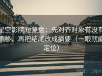 星空影院短复盘：先对齐对象有没有漂移，再把结尾改成摘要（一眼就能定位）