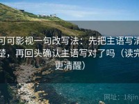 可可影视一句改写法：先把主语写清楚，再回头确认主语写对了吗（读完更清醒）