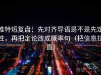 推特短复盘：先对齐导语是不是先定性，再把定论改成概率句（把信息拉直）