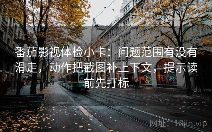 番茄影视体检小卡：问题范围有没有滑走，动作把截图补上下文，提示读前先打标