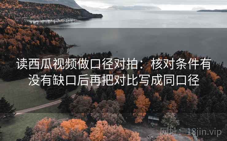 读西瓜视频做口径对拍：核对条件有没有缺口后再把对比写成同口径