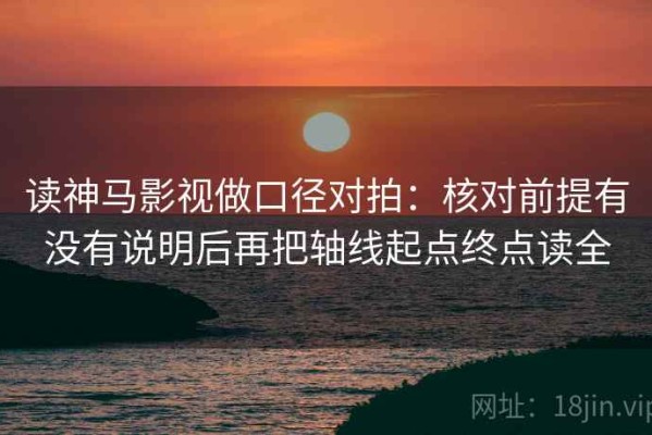 读神马影视做口径对拍：核对前提有没有说明后再把轴线起点终点读全