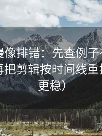 风车动漫像排错：先查例子有没有当规则，再把剪辑按时间线重排（读完更稳）